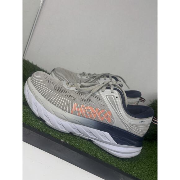 Hoka One One Gray and Navy Athletic Shoes - Picture 1 of 8